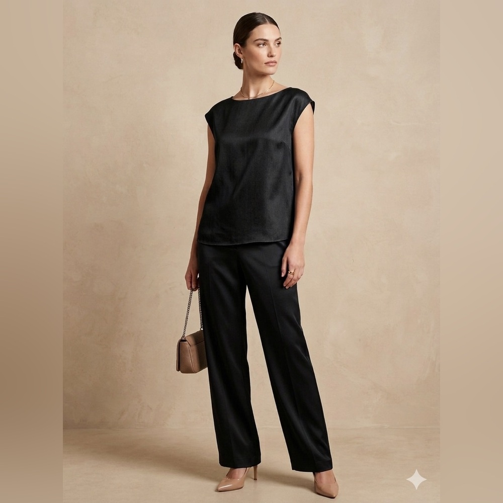 LOFT Black‎ Satin Trousers